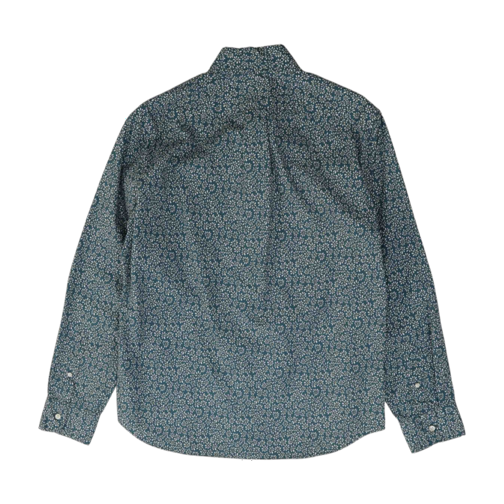 Blue Floral Long Sleeve Button Down
