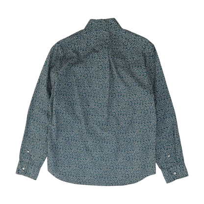 Blue Floral Long Sleeve Button Down