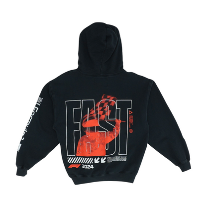 Black Graphic Hoodie Pullover