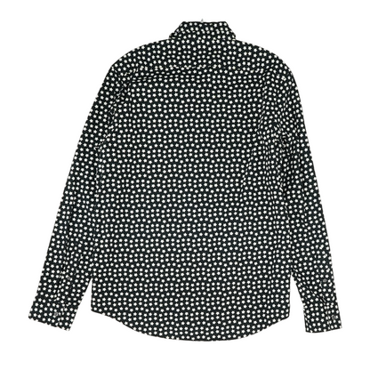 Navy Graphic Long Sleeve Button Down