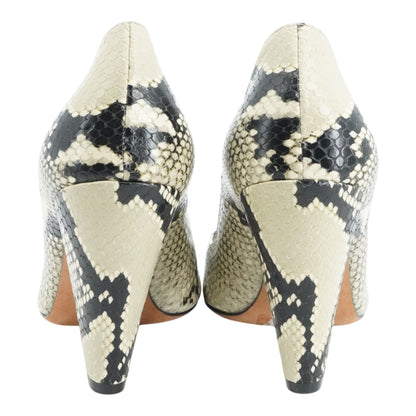 90mm Python-Effect Leather Pumps
