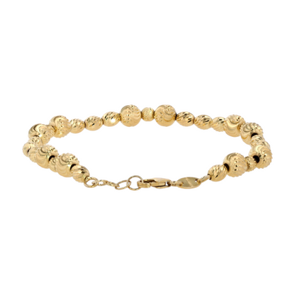 18K Yellow Gold Beaded Bracelet