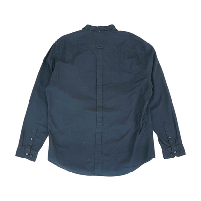Navy Solid Long Sleeve Button Down