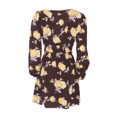 Brown Floral Mini Dress
