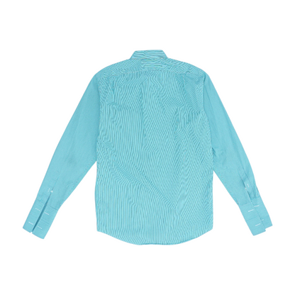 Green Striped Long Sleeve Button Down