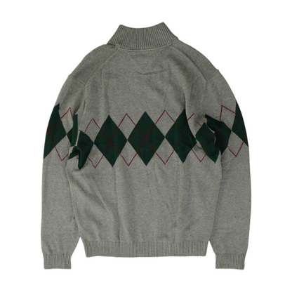 Gray Color Block Pullover Sweater