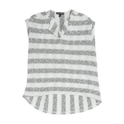 White Striped Pullover Sweater