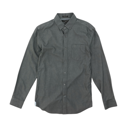 Black Solid Long Sleeve Button Down