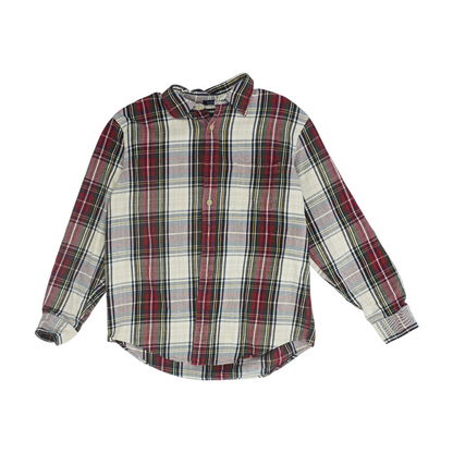 Red Plaid Long Sleeve Button Down