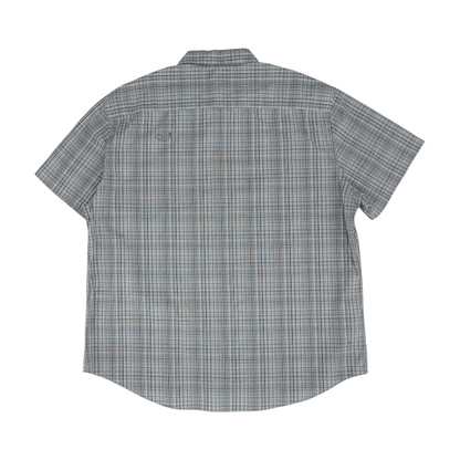 Gray Plaid Short Sleeve Button Down