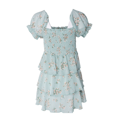 Green Floral Mini Dress