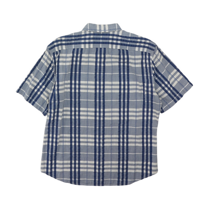 Blue Plaid Short Sleeve Button Down