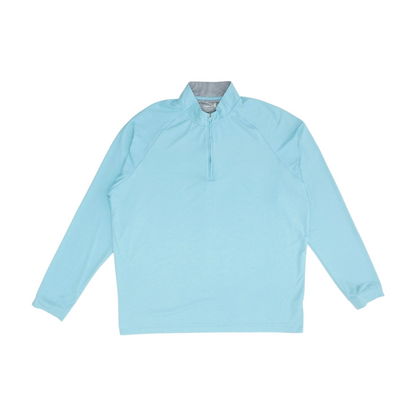 Blue Solid 1/4 Zip Pullover