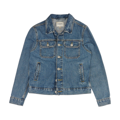 Blue Solid Denim Jacket