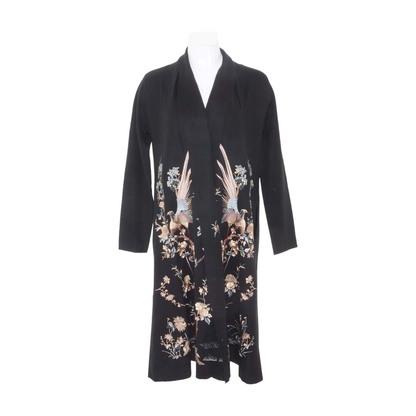 Black Print Cardigan Sweater