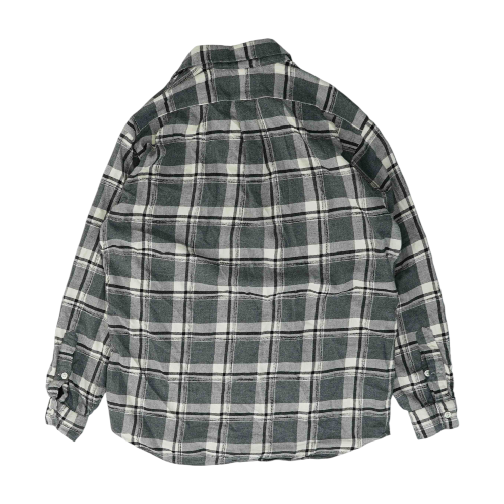Gray Plaid Flannel Button Down