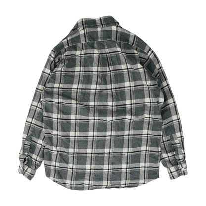 Gray Plaid Flannel Button Down