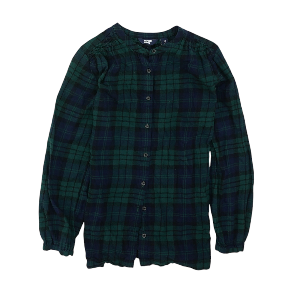 Green Plaid Flannel Button Down
