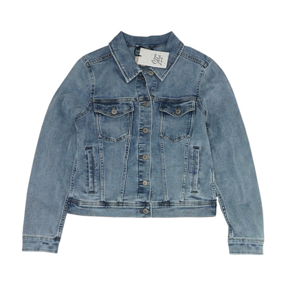 Blue Solid Denim Jacket