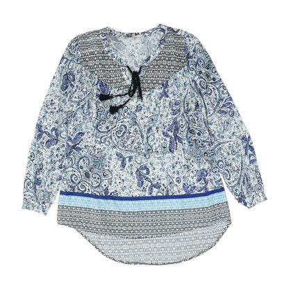 Multi Graphic Long Sleeve Blouse
