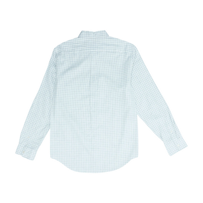 White Plaid Long Sleeve Button Down