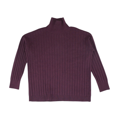 Burgundy Solid Pullover Sweater