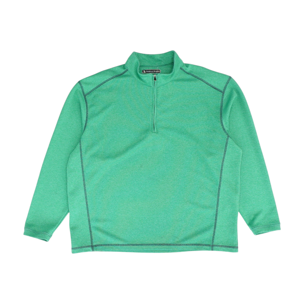 Green Solid 1/4 Zip Pullover