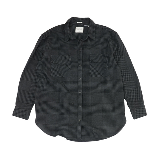 Gray Check Flannel Button Down