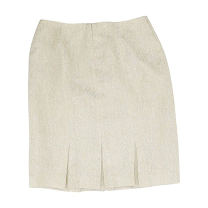 Yellow Solid Midi Skirt