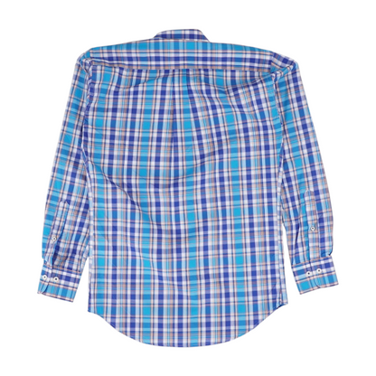 Blue Plaid Long Sleeve Button Down