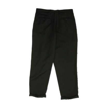 Black Striped Regular Pants