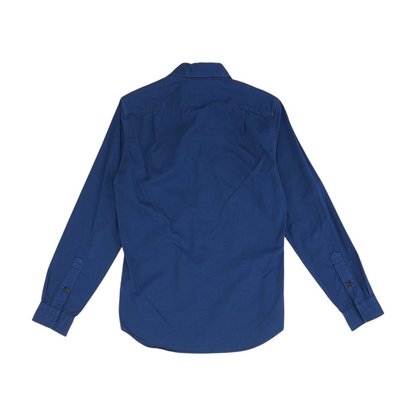 Navy Solid Long Sleeve Button Down
