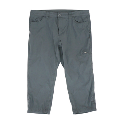 Gray Solid Active Capris