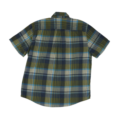 Green Plaid Short Sleeve Button Down