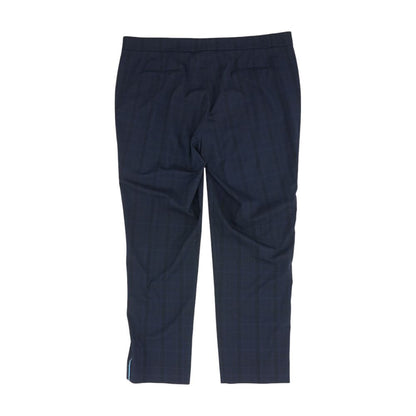Navy Plaid Active Pants