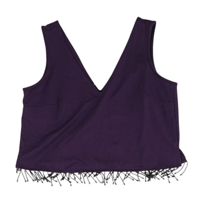 Purple Solid Sleeveless Blouse