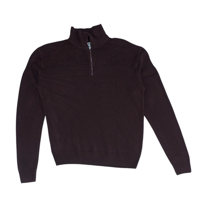 Maroon Solid 1/4 Zip Sweater