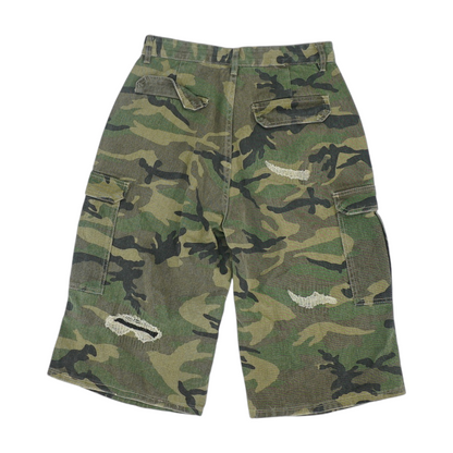 Green Solid Cargo Shorts