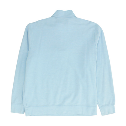 Blue Solid 1/4 Zip Pullover