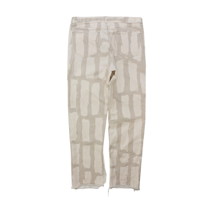 Beige Abstract Regular Jeans