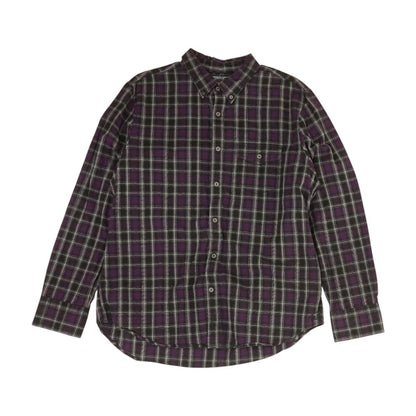 Purple Plaid Flannel Button Down
