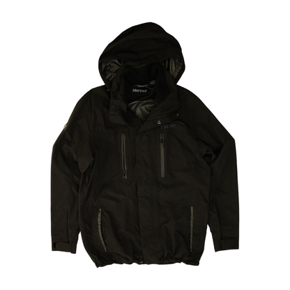 Black Solid Rain Jacket