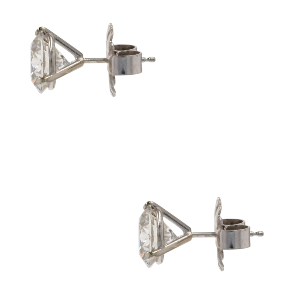 4 Ct 14K White Gold Lab Grown Diamond Martini Set Stud Earrings – Image 2