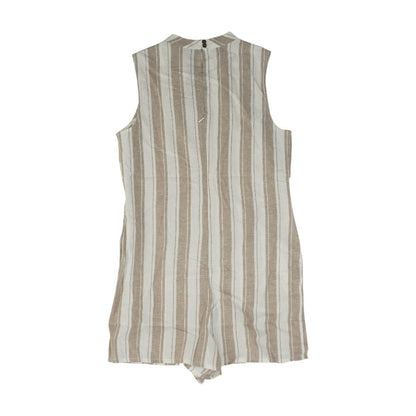 Beige Striped Active Romper