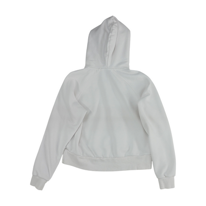 White Solid Hoodie Pullover