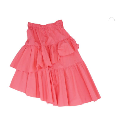 Pink Solid Midi Skirt