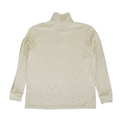 Beige Solid 1/4 Zip Pullover