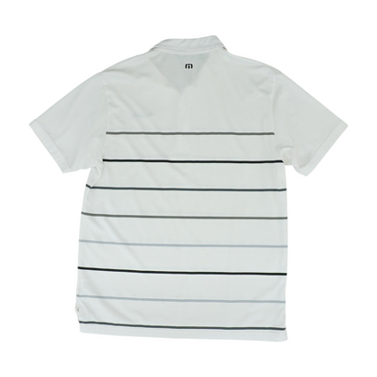White Striped Short Sleeve Polo