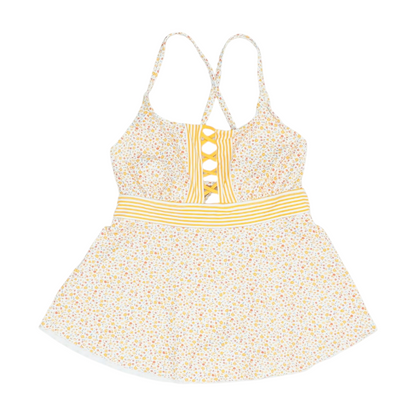Yellow Floral Swim Top