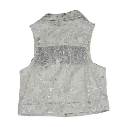 Silver Print Short Sleeve Button Down